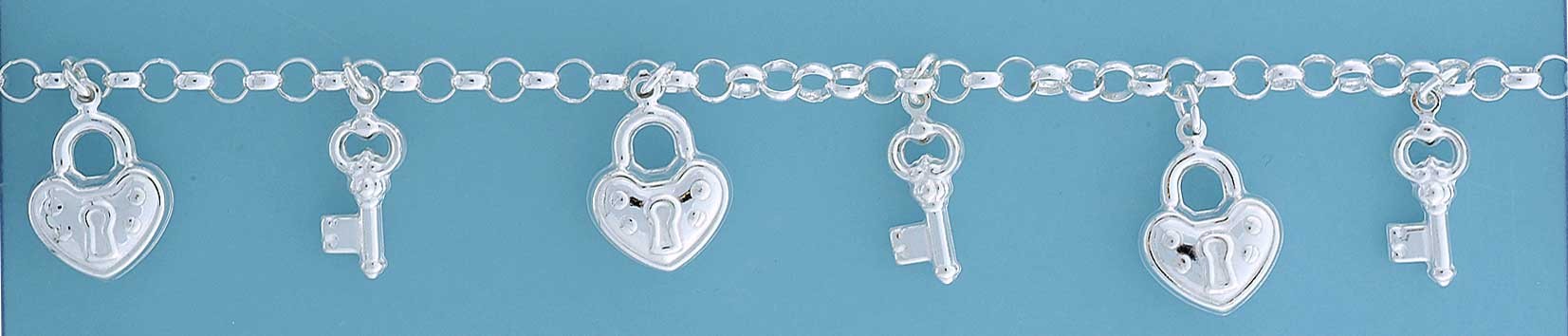 SPC PADLOCKS + KEYS CHARM BRACELET     =