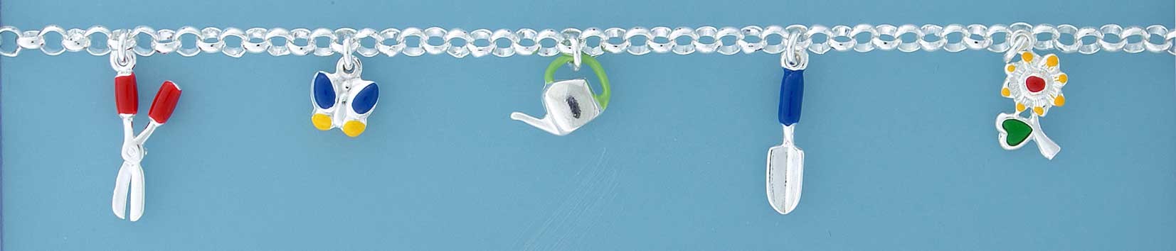 SPC ENAMEL GARDENING CHARM BRACELET    =