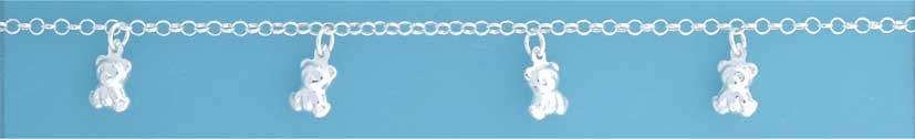 SPC HANGING TEDDY BEARS CHARM BRACELET =