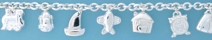 SPC CLOCK/TRAIN/BOAT /CAR CHARM BRAC