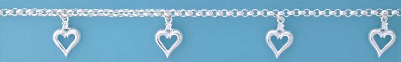 SPC CAST OPEN HEARTS CHARM BRACELET    =