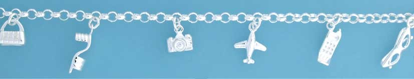 SPC CAMERA/PLANE/PHONE CHARM BRACELET  =