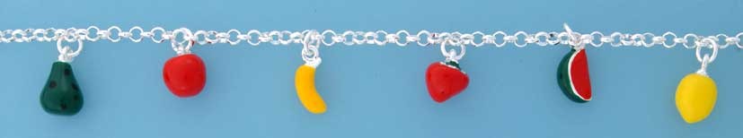 SPC ENAMEL FRUIT CHARM BRACELET        =