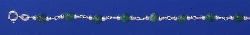 SPC GREEN AGATE BEAD BRACELET          =