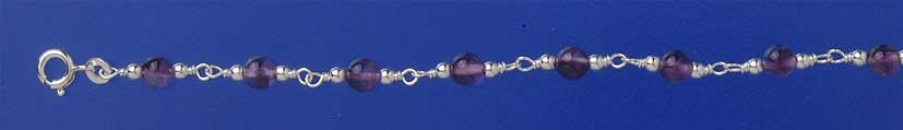 SPC  AMETHYST BEAD BRACELET            =