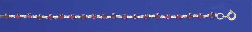 SPC GARNET/SILVER BEAD BRACELET