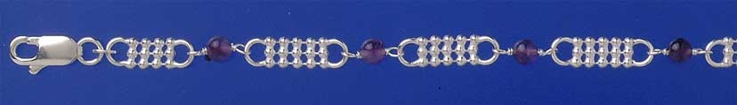 SPC FANCY BEADWORK AMETHYST BEAD BRAC  =