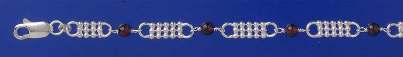 SPC FANCY BEADWORK GARNET BEAD BRACELET=