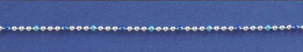 410 16" BLUE ENAMELLED BEAD CHAIN