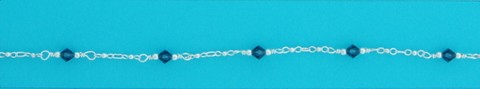 SPC BLUE CRYSTAL BEADS ANKLET