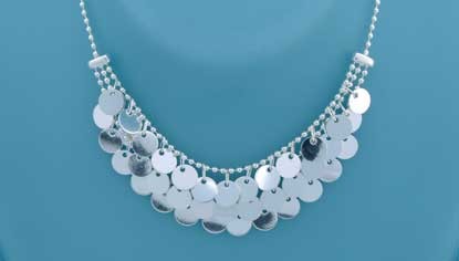 SPC DISCS CASCADE BEAD CHAIN NECKLACE