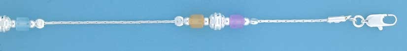 SPC MULTI-COLOUR 4 SQ.BEADS CHAIN BRAC =