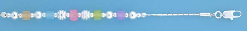 SPC MULTI-COLOUR 5 SQ.BEADS CHAIN BRAC=]