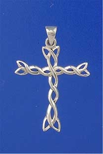 SPC 30x25mm OPEN PLAIT CROSS PENDANT   =