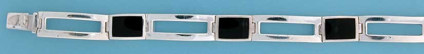 SPC RECT.ONYX/OPEN LINKS BRACELET