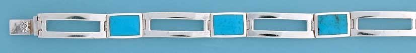SPC RECT.SYN.TQ.OPEN LINKS BRACELET