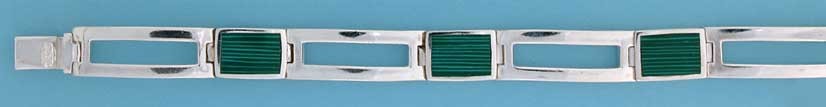 SPC RECT.MALACITE/OPEN LINKS BRACELET  =