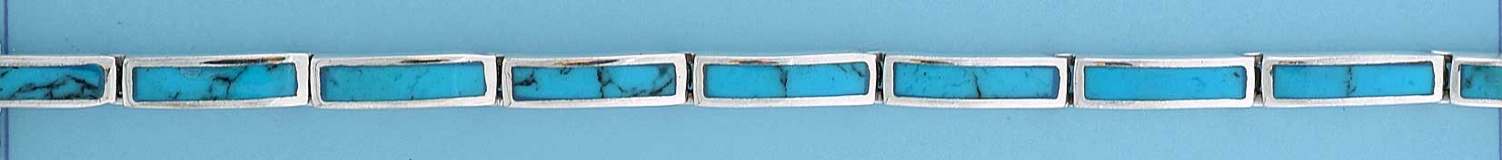 SPC TURQ 17x10mm RECT.LINKED BRAC.