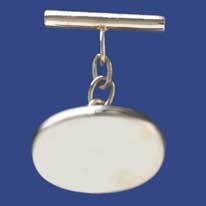 SPC PLAIN OVAL CUFFLINK WITH CHAIN/BAR =