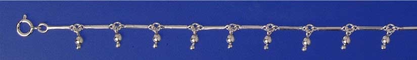 SPC BARLINK ANKLET WITH HANGING BEADS  =