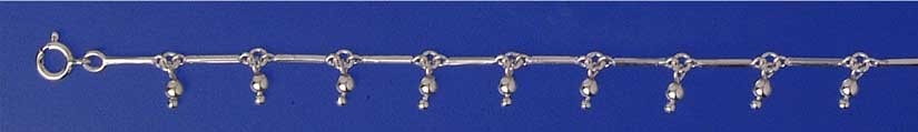 SPC BARLINK ANKLET WITH HANGING BEADS  =