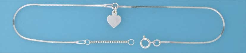 SPC COBRA CHAIN ANKLET WITH HEART DROP =