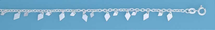 SPC TRACE ANKLET/HANGING DIAMOND SHAPES=