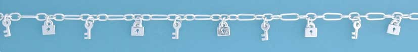 SPC PADLOCKS AND KEYS FIGARO ANKLET    =