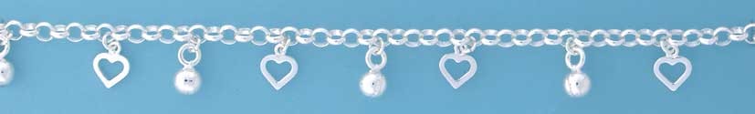 SPC BELCHER ANKLET WITH BELLS + HEARTS =