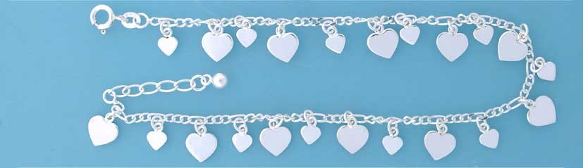 SPC 5mm+8mm HANGING HEARTS FIG.ANKLET  =