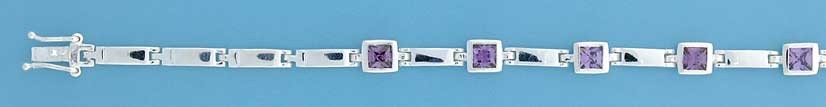 SPC SQ.PURPLE STONE LINKED BRACELET    =