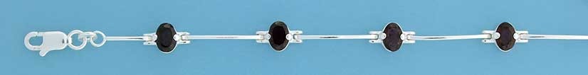 SPC OVAL CLAW SET CZ BARLINK BRACELET  =