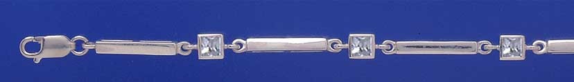 SPC SQ. CZ/BARLINK BRACELET            =