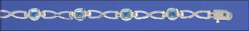 SPC SQ.BLUE STONE SET FIGURE 8 LINK BRAC
