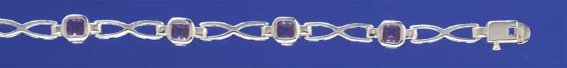 SPC SQ.PURPLE STONE SET FIG.8 LINK BRAC