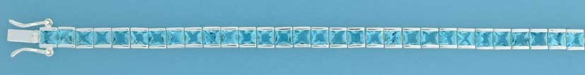 SPC 5mm SQ.BLUE STONE CZ TENNIS BRAC   =