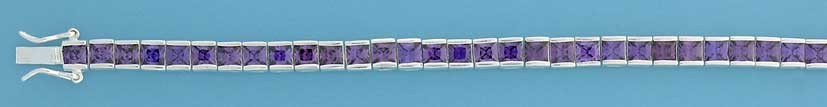 SPC 5mm SQ.PURPLE STONE CZ TENNIS BRAC.=