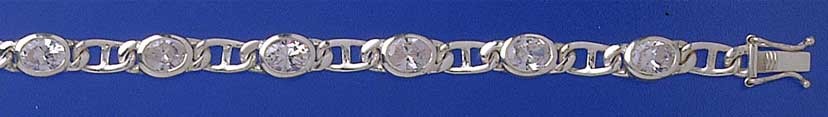 SPC 9x6mm CZ SET ANCHOR LINK BRACELET  =