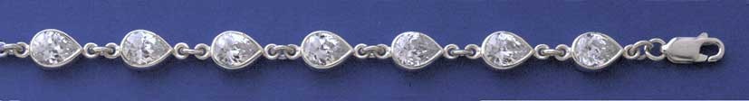 SPC 11 10mm TEARDROP CZ LINKED BRACELET