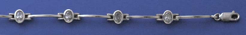 SPC 6mm CZ BAR LINK BRACELET           =
