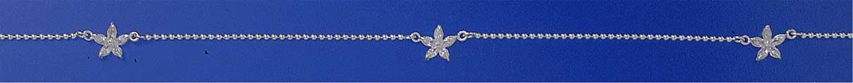 SPC MARQUIS CZ FLOWERS BEAD CHAIN ANKLE=