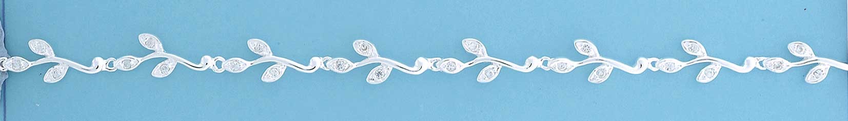 SPC CZ SET LEAVES LINKED BRACELET