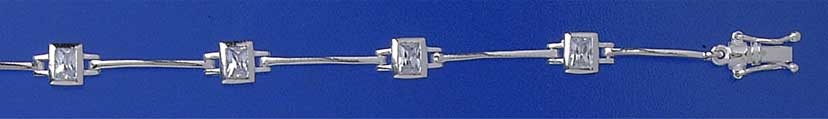 SPC RECTANGULAR CZ BARLINK BRACELET