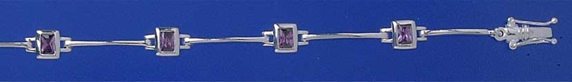 SPC RECT.IMM.AMETHYST BARLINK BRACELET