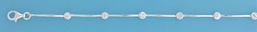 SPC 3mm CZS  1mm WIDE BARLINK BRACELET =