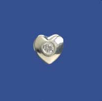 SPC 4mm CZ HEART SLIDER PENDANT