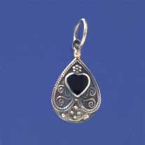 SPC HEART SHAPE STONE SET TEARDROP PEND=