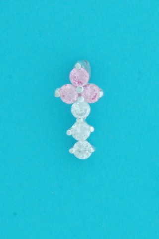 SPC PINK CZ/CZ FANCY PENDANT           =