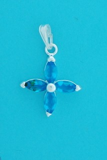 SPC 8x6mm RECT. CZ PENDANT WITH BEADS  -