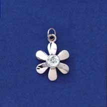 SPC 13mm FLOWER PENDANT WITH 4mm CZ    =